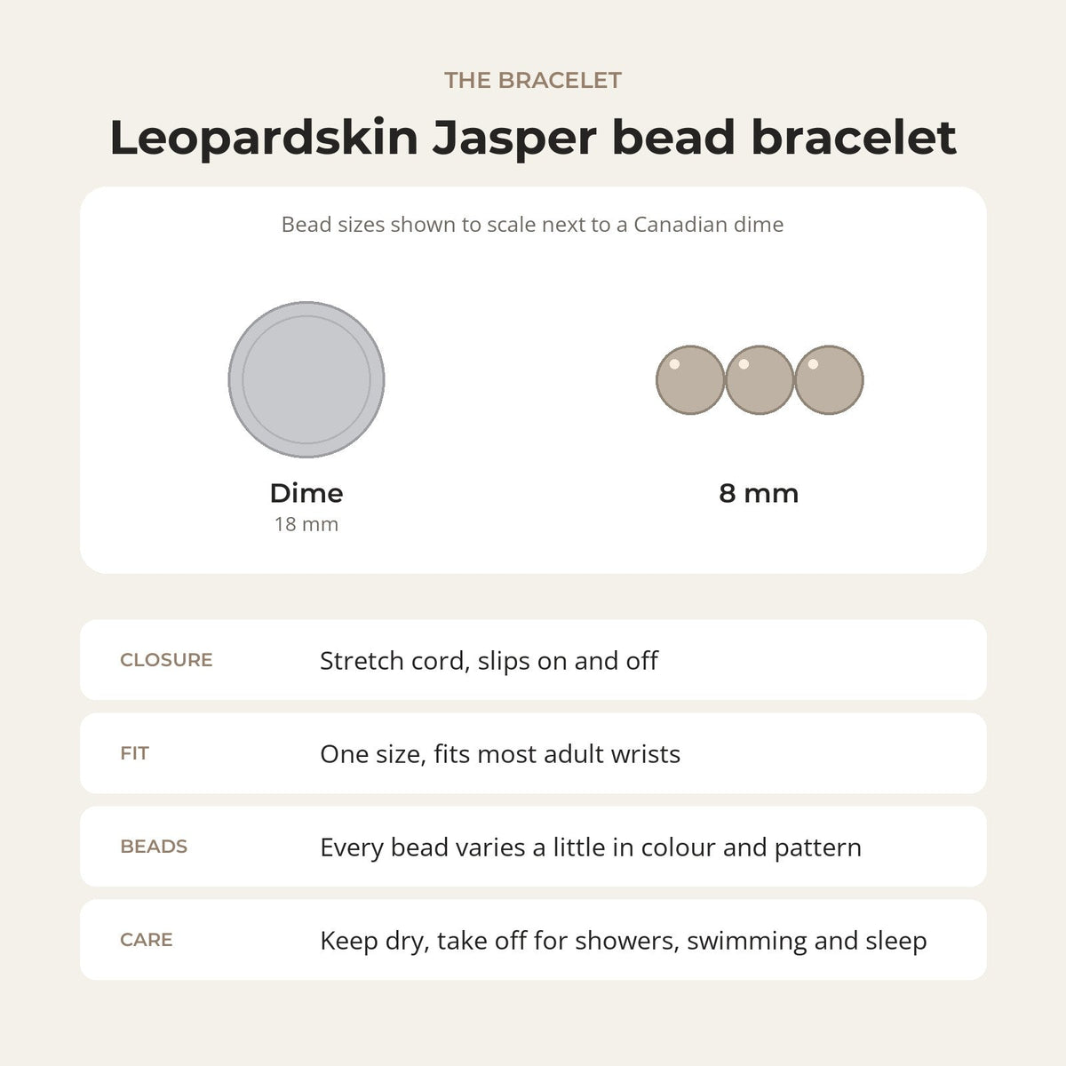 Red Jasper Leopardskin Round Bracelet - 8mm