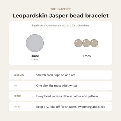 Red Jasper Leopardskin Round Bracelet - 8mm
