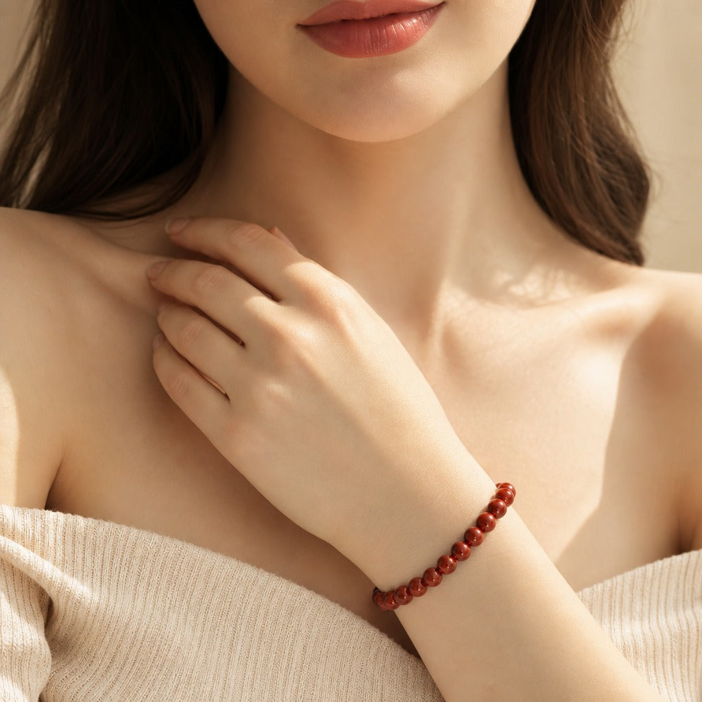 Red Jasper Round Bracelet - 8mm