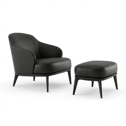 Kensington Leder-Sessel und Ottoman