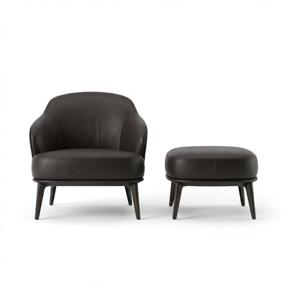 Kensington Leder-Sessel und Ottoman