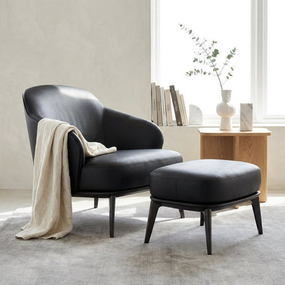 Kensington Leder-Sessel und Ottoman