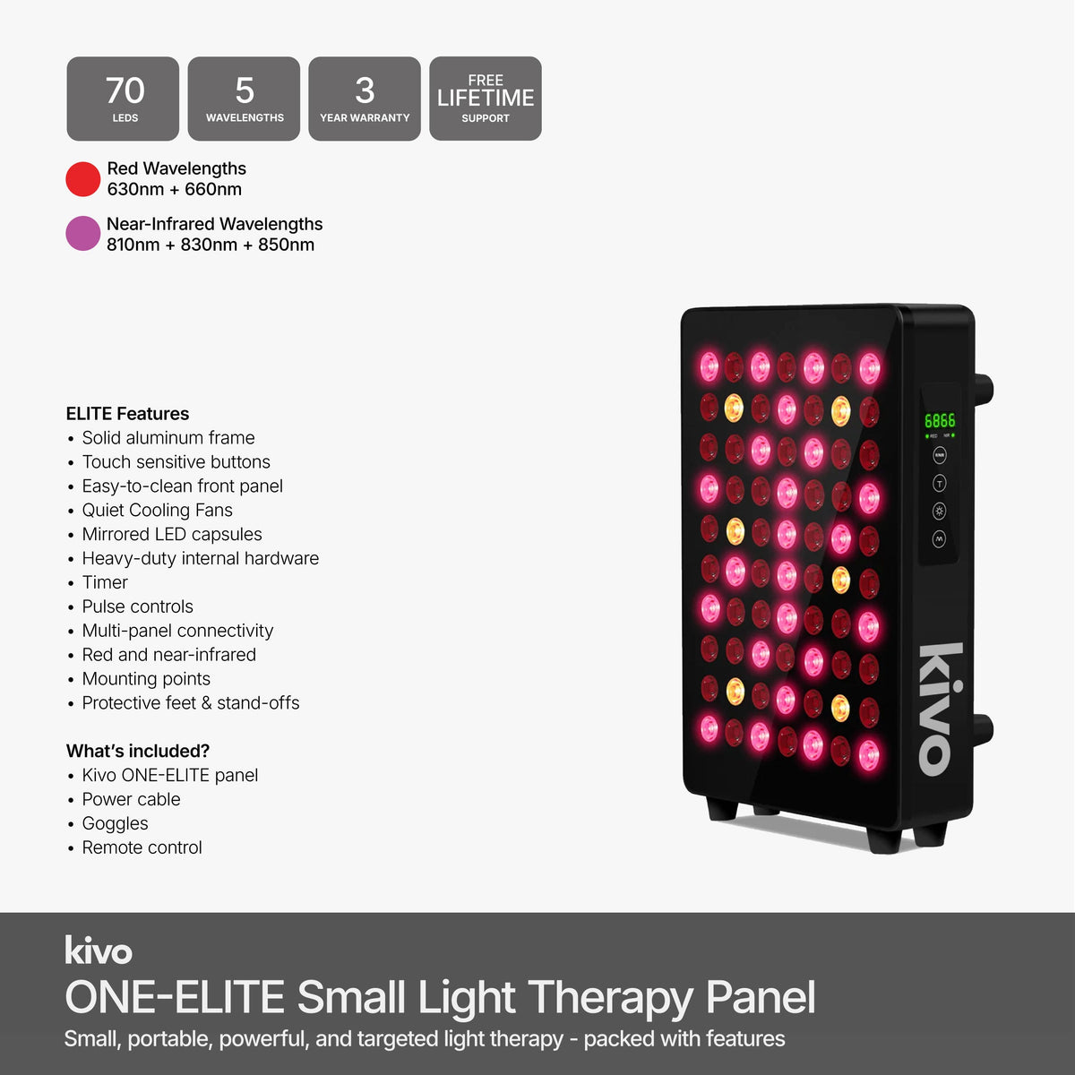 Kivo ONE Series - Small Red Light Therapy Panel