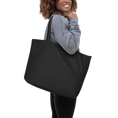 Halloween Zombie Chicken large organic tote bag