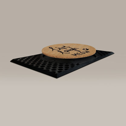 live laugh meow round doormat set