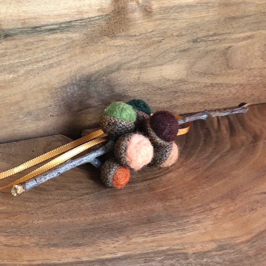 Acorn Stem | Felted | Brown & Green