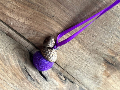 Tiny Felted Acorn | Purple Baby | Aromatherapy Diffuser