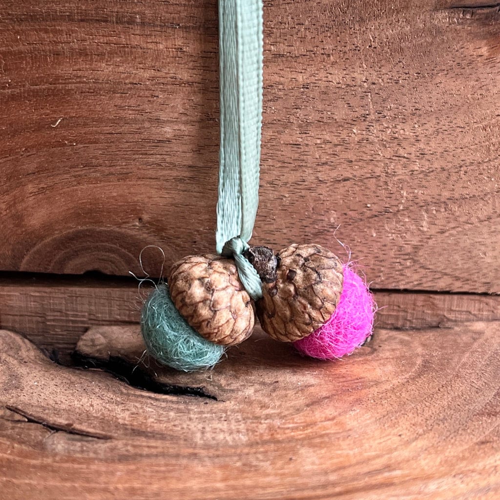 Tiny Double Felted Acorn | Raspberry & Mint | Aromatherapy Diffuser