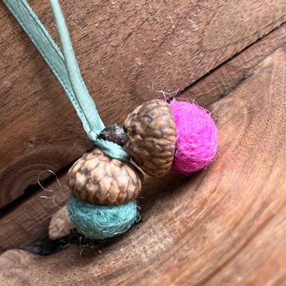 Tiny Double Felted Acorn | Raspberry & Mint | Aromatherapy Diffuser