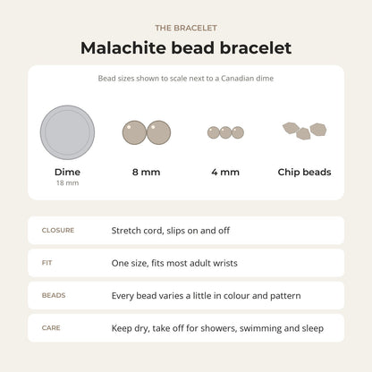 Malachite Bead Bracelet