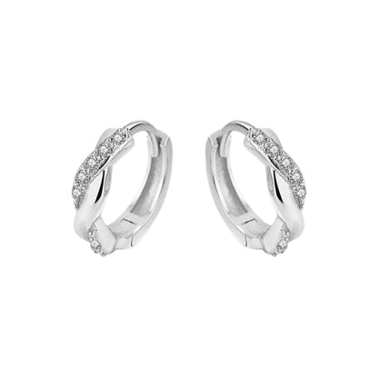 Boucles d'oreilles Huggies Scintillante Torsade en argent sterling