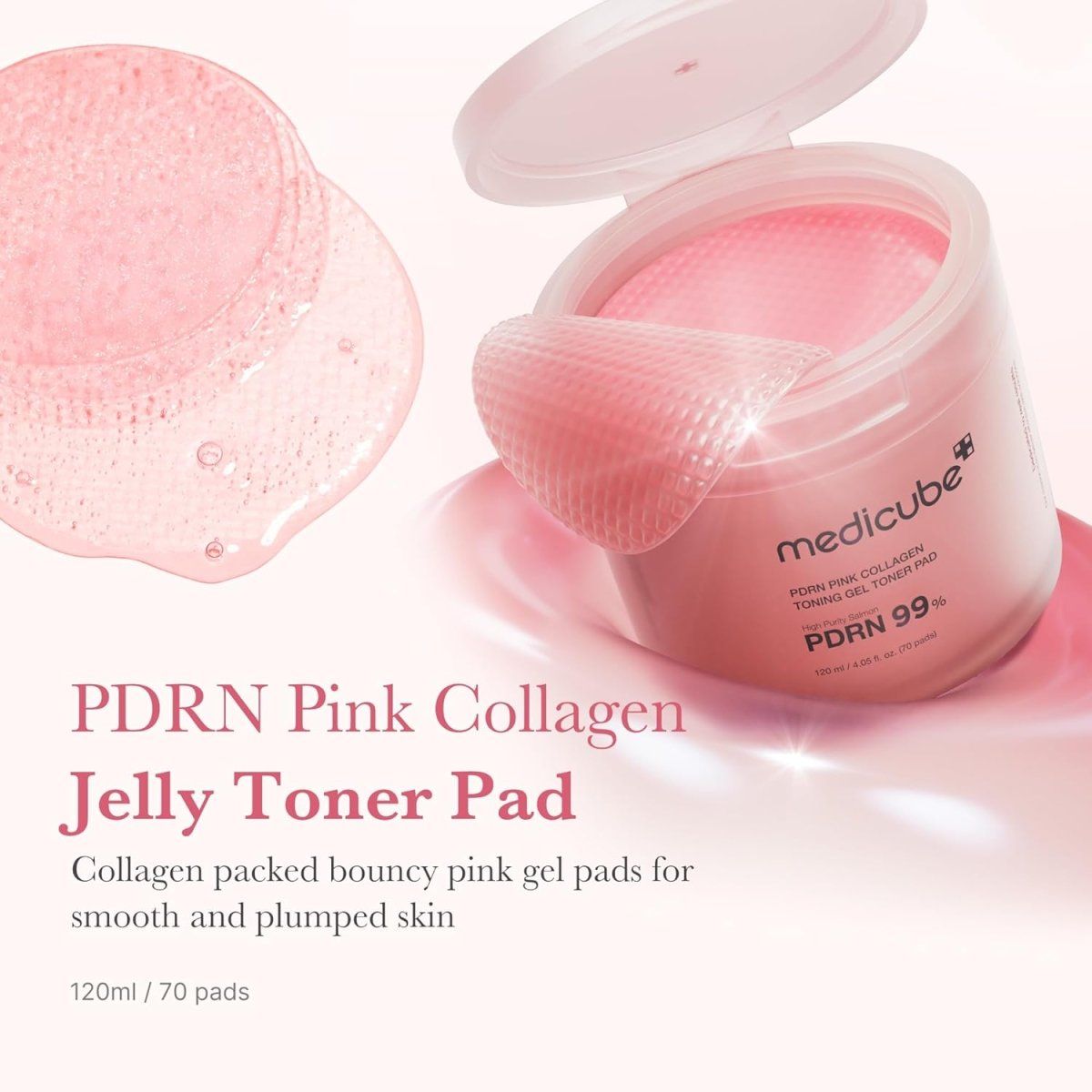 Medicube PDRN Pink Collagen Toning Gel Toner Pad 120ml / 70pads