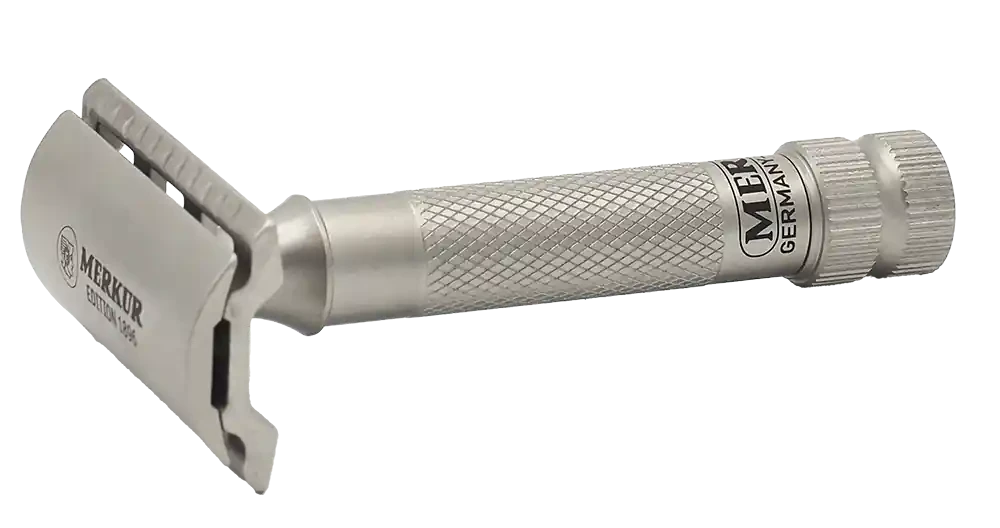Merkur 34-INOX 3-Piece DE Safety Razor, Closed Comb, Standard Handle, Stainless Steel