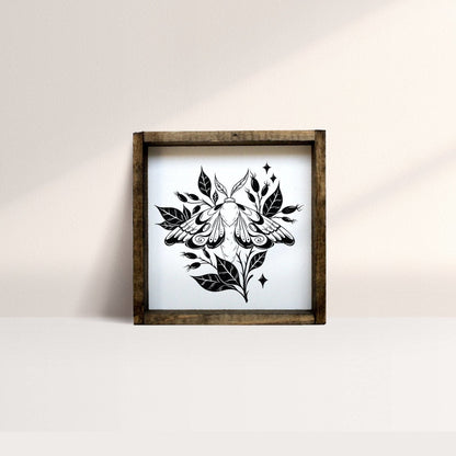 Moth Mini Wood Sign - AURABAGS SHOP