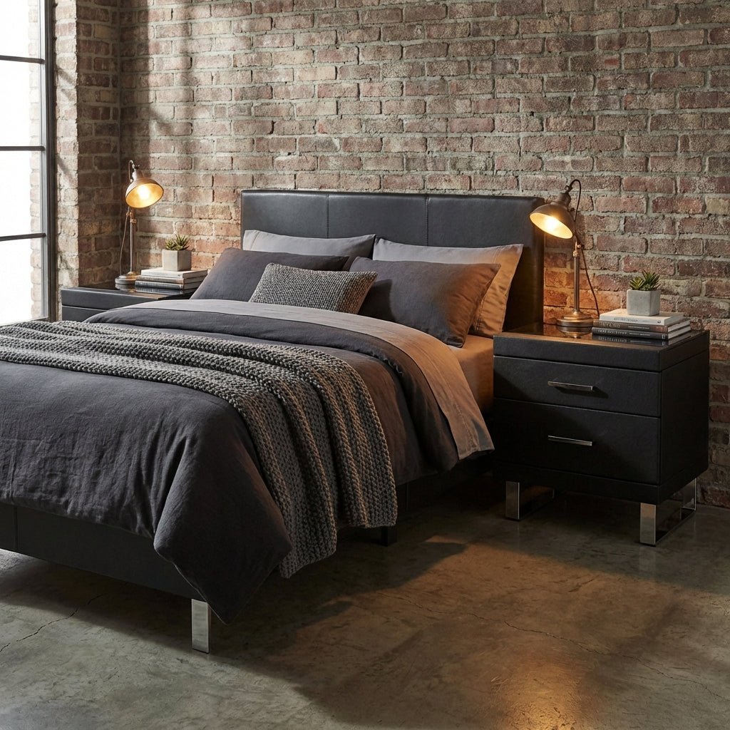 Noir Luxe Two-Drawer Nightstand