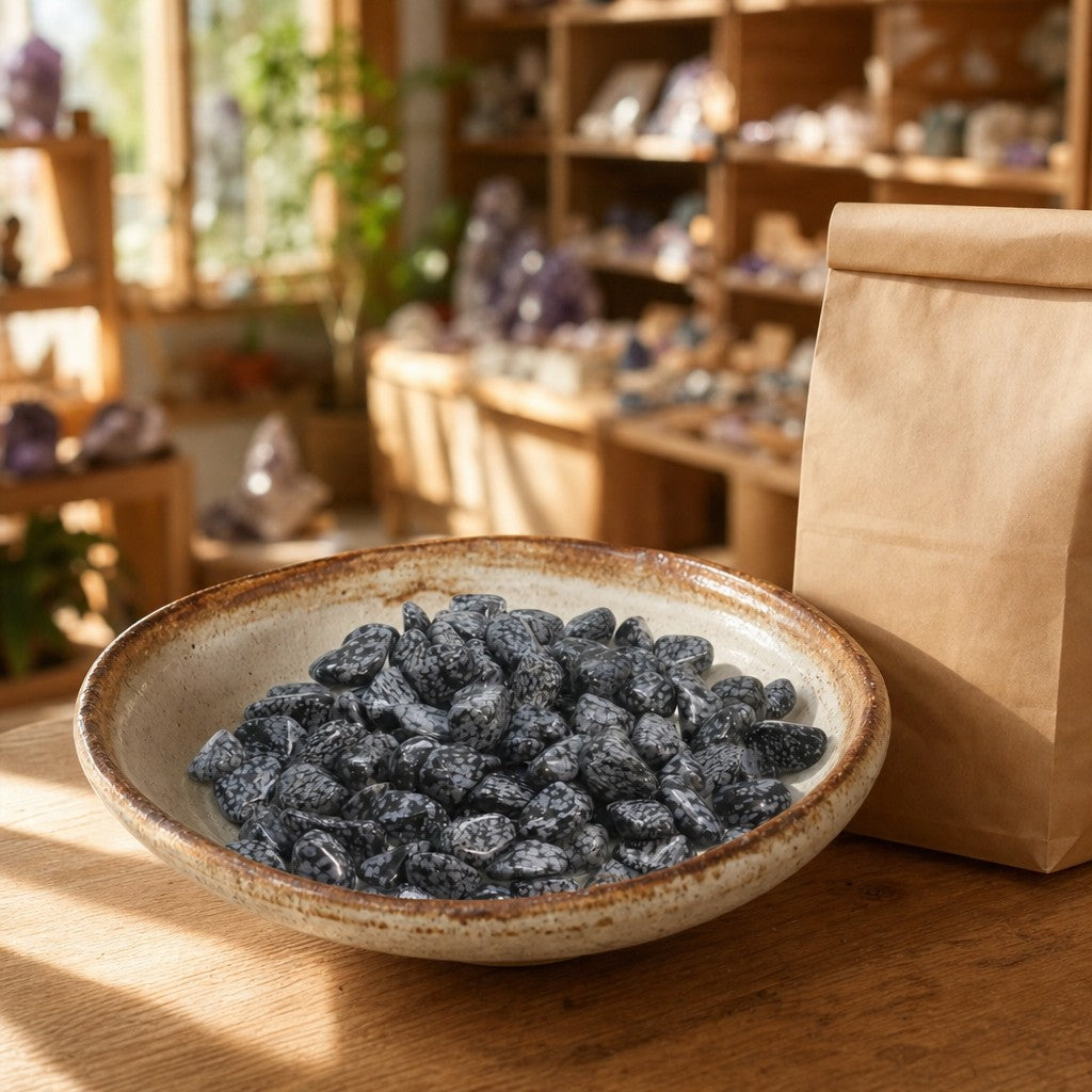 Obsidian Snowflake Tumbled Stones