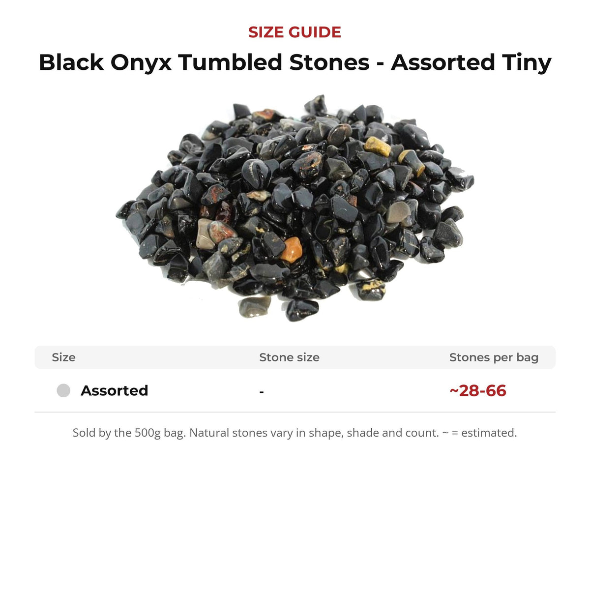 Black Onyx Tumbled Stones - Assorted Tiny