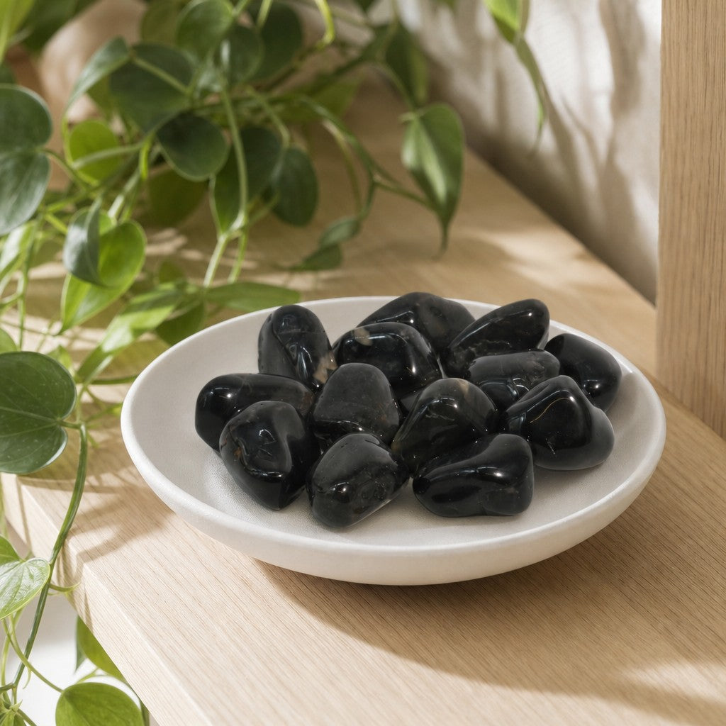 Black Onyx Tumbled Stones - Brazil