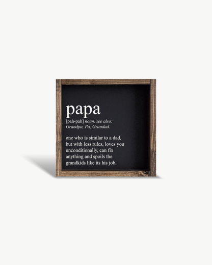 Papa Definition Wood Sign– Grandfather Gift Wall Art - AURABAGS SHOP