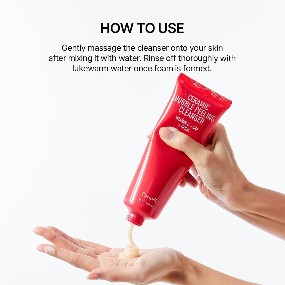 Parnell AHA Omija Ceramic Bubble Peeling Cleanser 180ml