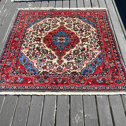Persian Roodbar Rug | 3' 6" x 3' 6"