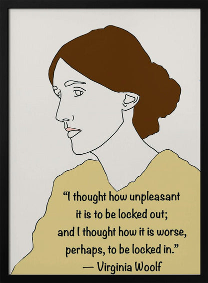 Wandbild Virginia Woolf Kunst Gelb