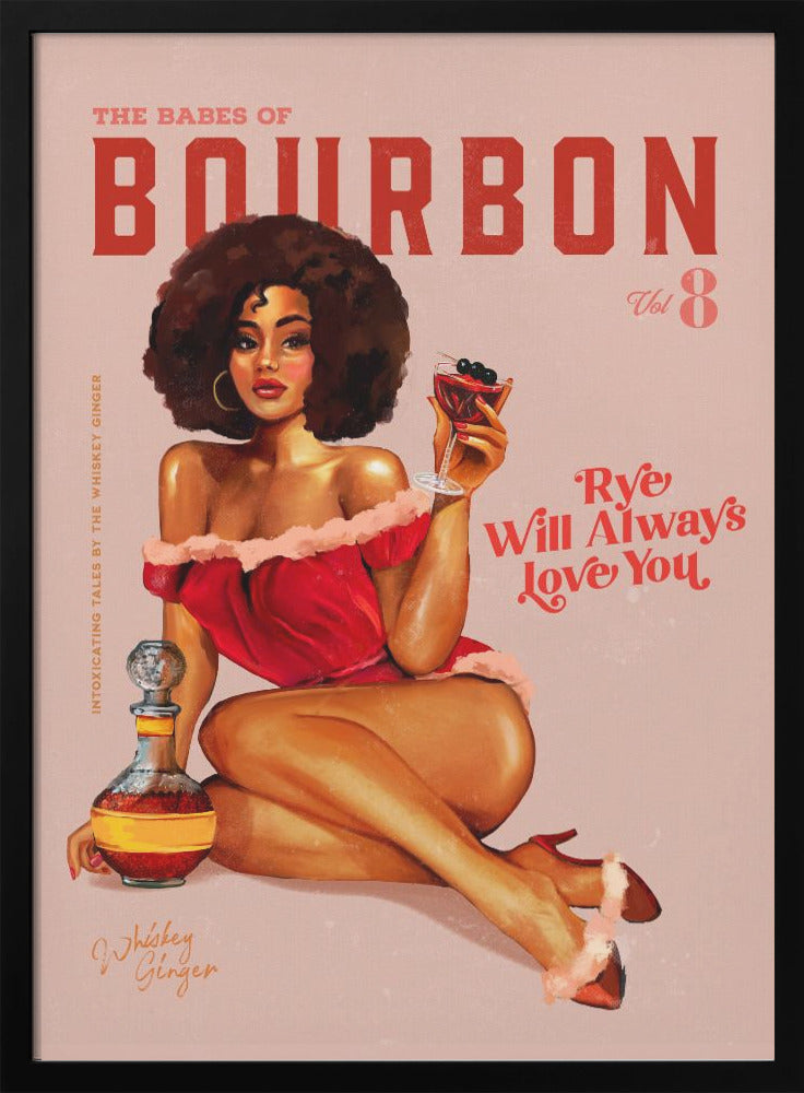Wandkunst Babes of Bourbon Vol 8 Vintage Pin-up Girl mit Afro