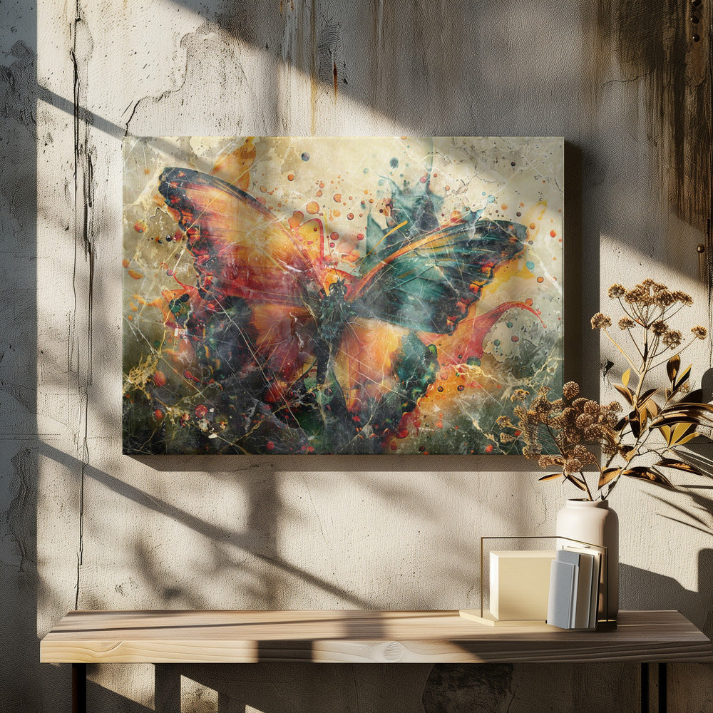 Wandbild Schmetterling Tier Vintage Kunst Illustration Wandkunst 04