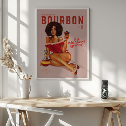 Wandkunst Babes of Bourbon Vol 8 Vintage Pin-up Girl mit Afro