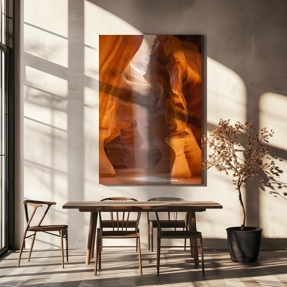 Wandbild ANTELOPE CANYON Einzigartiger Lichtstrahl