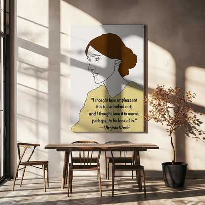 Wandbild Virginia Woolf Kunst Gelb
