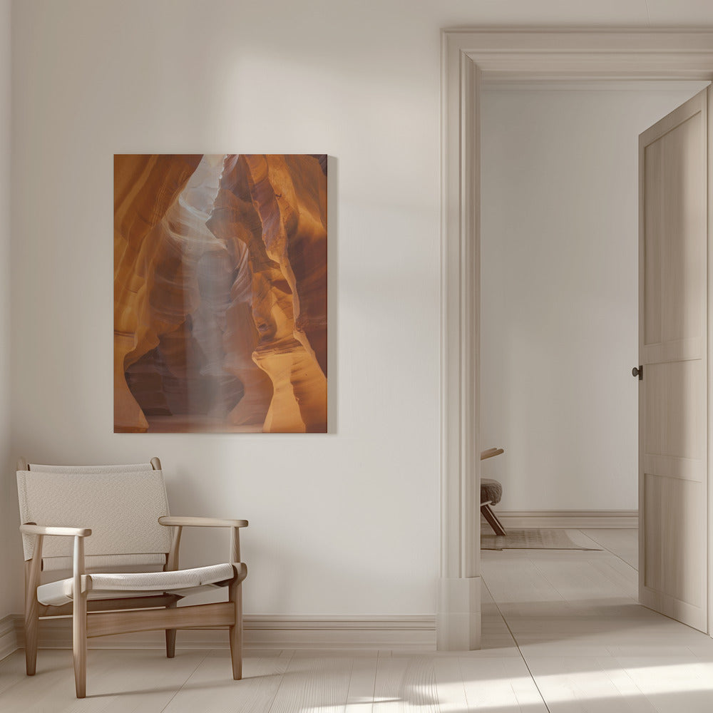 Wandbild ANTELOPE CANYON Einzigartiger Lichtstrahl