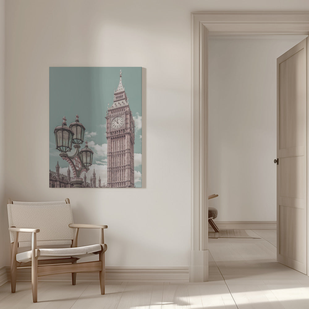 Wandbild LONDON Elizabeth Tower | urbaner Vintage-Stil