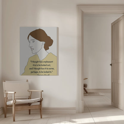 Wandbild Virginia Woolf Kunst Gelb