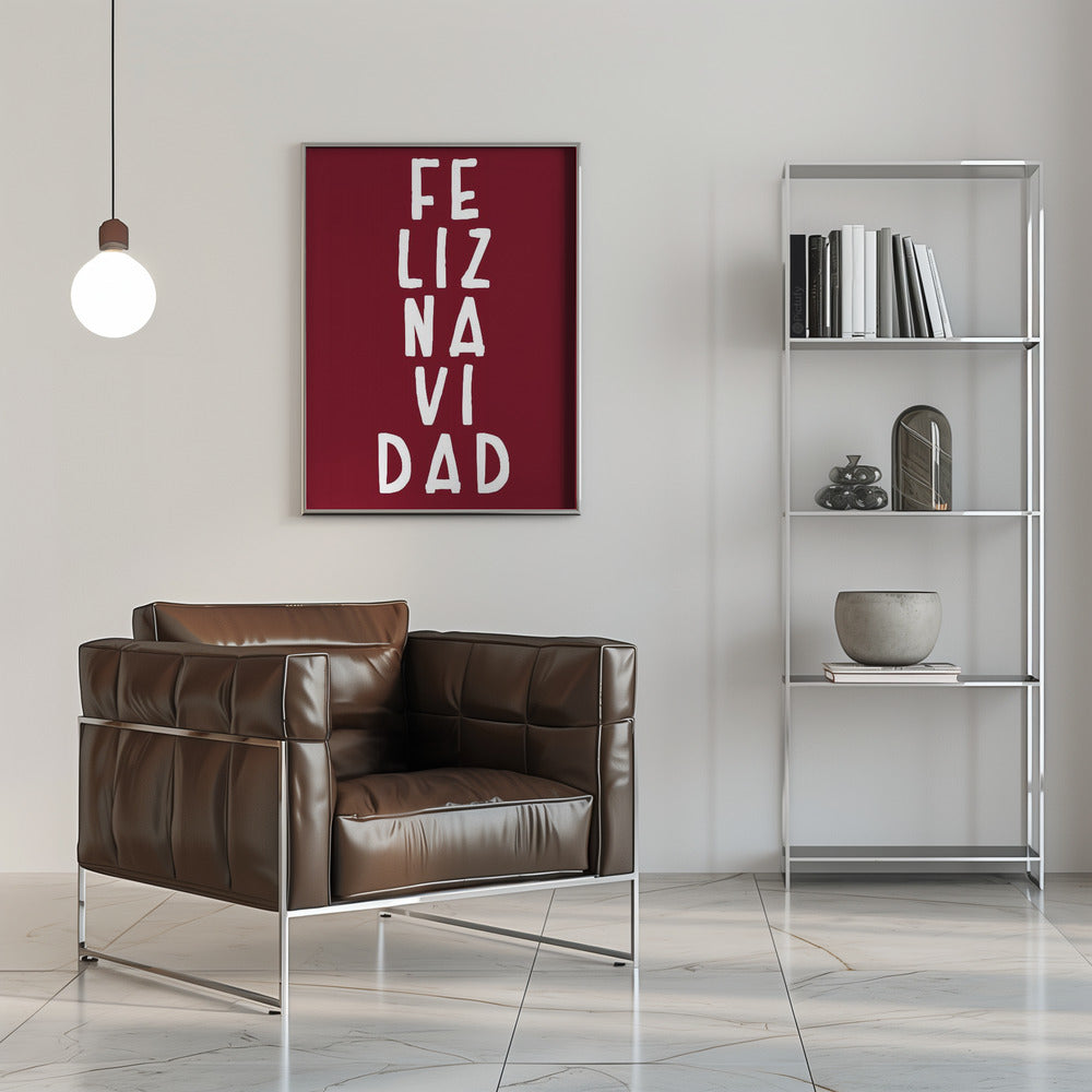 Wandkunst Simple Feliz Navidad Leinwandbild