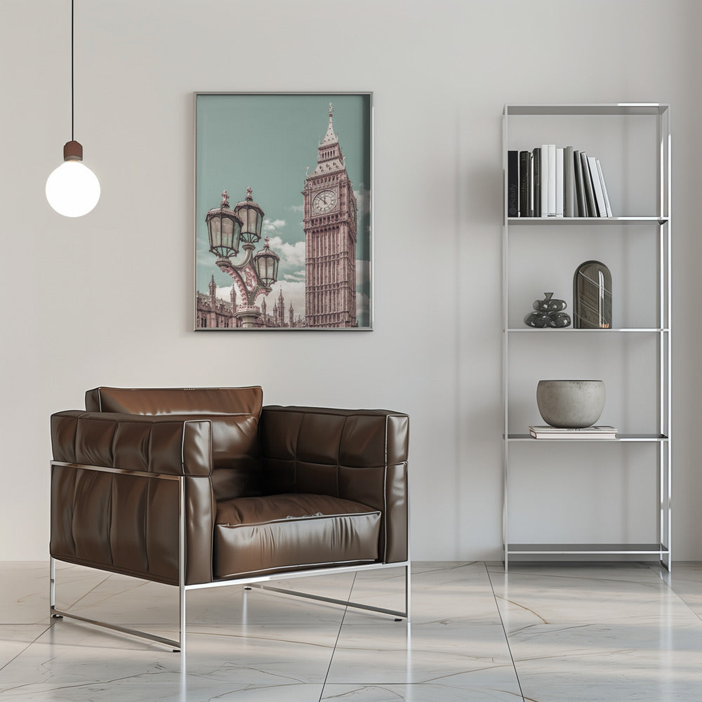 Wandbild LONDON Elizabeth Tower | urbaner Vintage-Stil