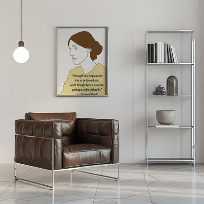 Wandbild Virginia Woolf Kunst Gelb
