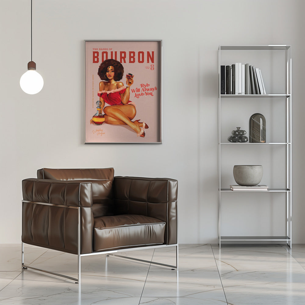 Wandkunst Babes of Bourbon Vol 8 Vintage Pin-up Girl mit Afro