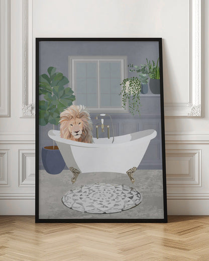 Wandbild Löwe nimmt ein Bad Leinwandbild