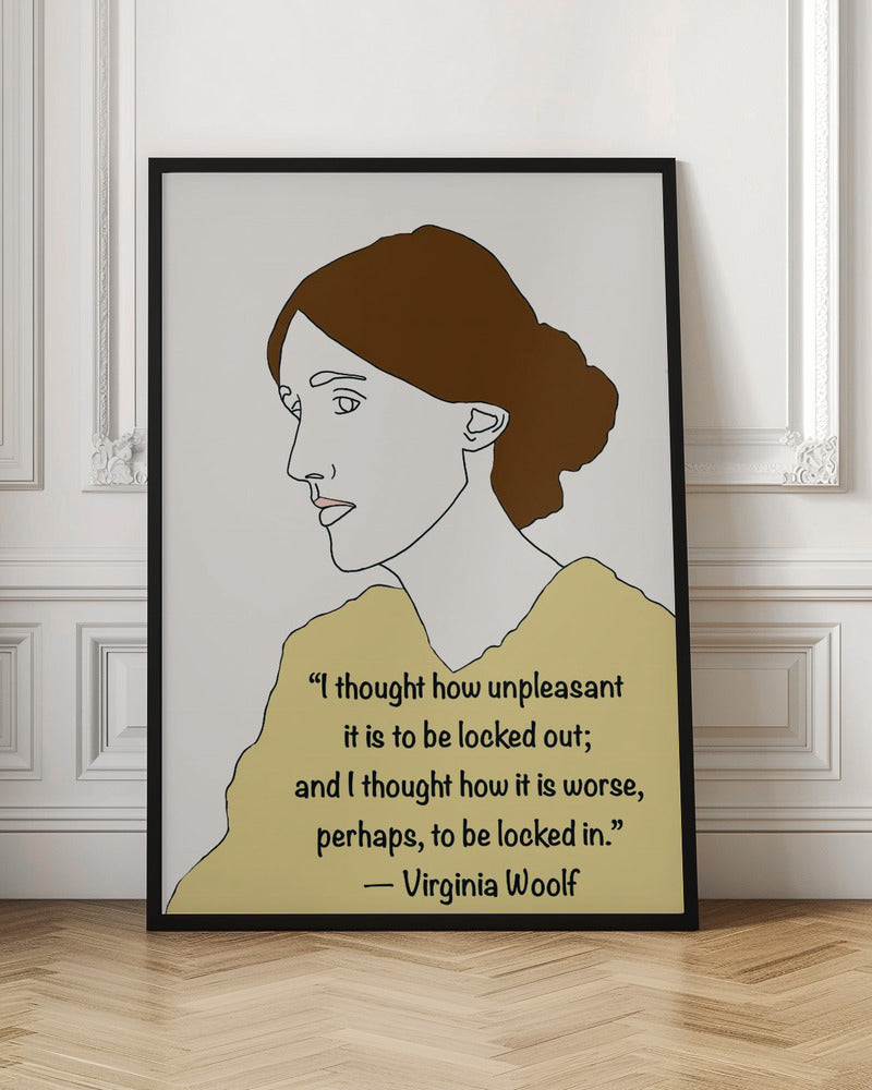 Wandbild Virginia Woolf Kunst Gelb