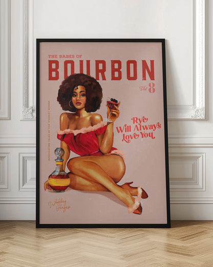 Wandkunst Babes of Bourbon Vol 8 Vintage Pin-up Girl mit Afro