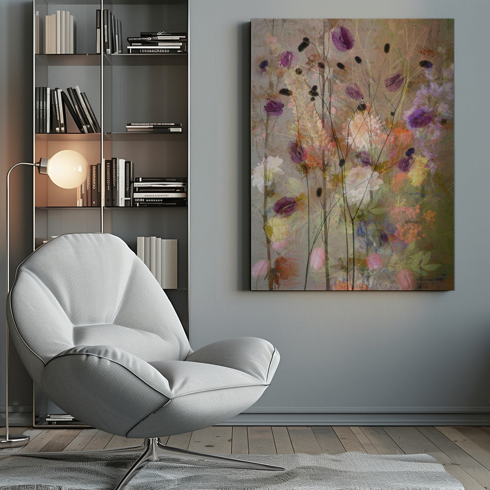 Wandbild Malerische Blumen