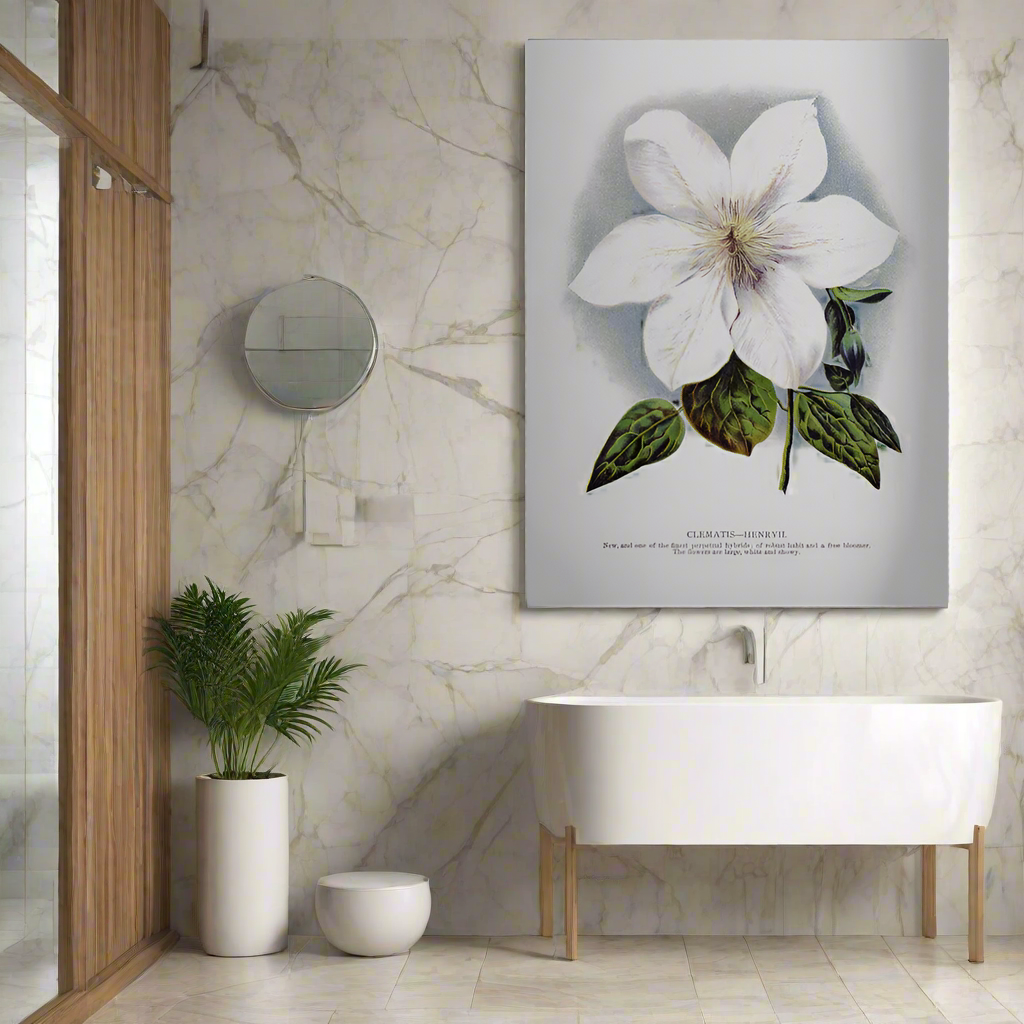 ウォールアート クレマチスの花 リトグラフ