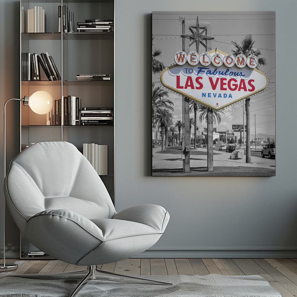 Wandbild LAS VEGAS Sign - farbcodiert