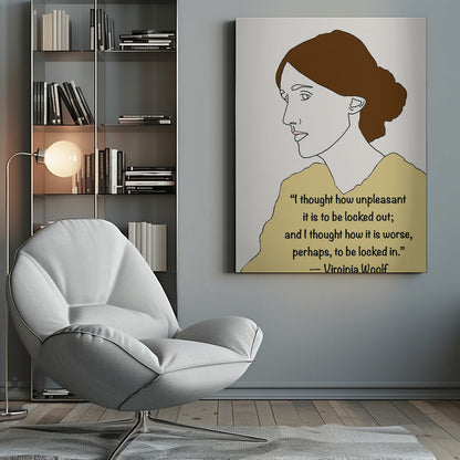 Wandbild Virginia Woolf Kunst Gelb