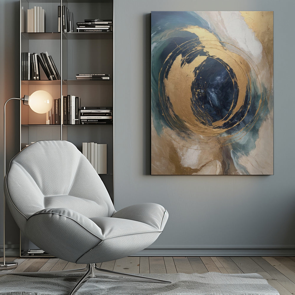 Wandbild Goldener Wirbel