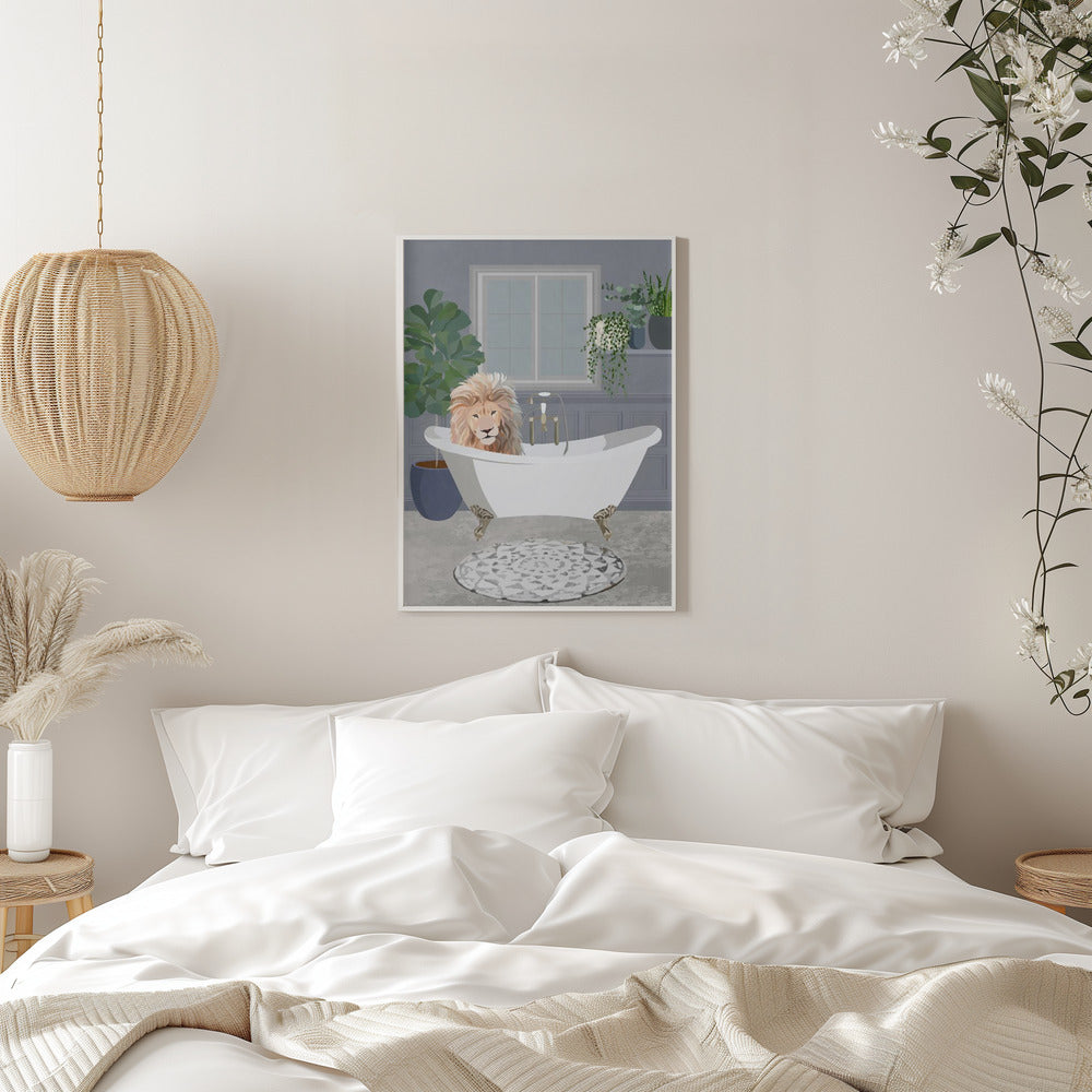 Wandbild Löwe nimmt ein Bad Leinwandbild