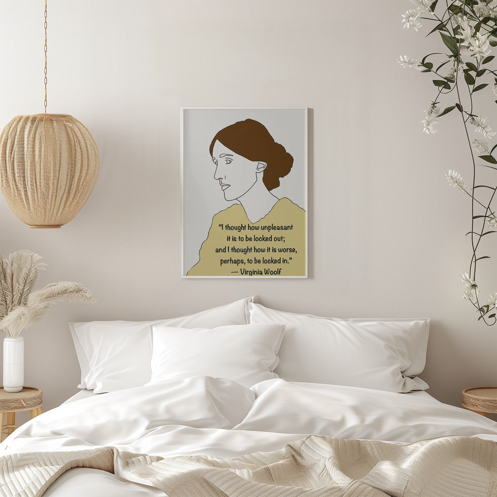 Wandbild Virginia Woolf Kunst Gelb