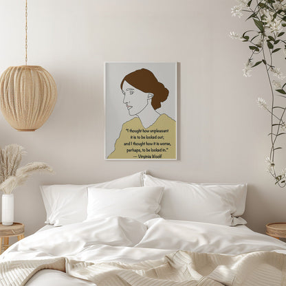 Wandbild Virginia Woolf Kunst Gelb
