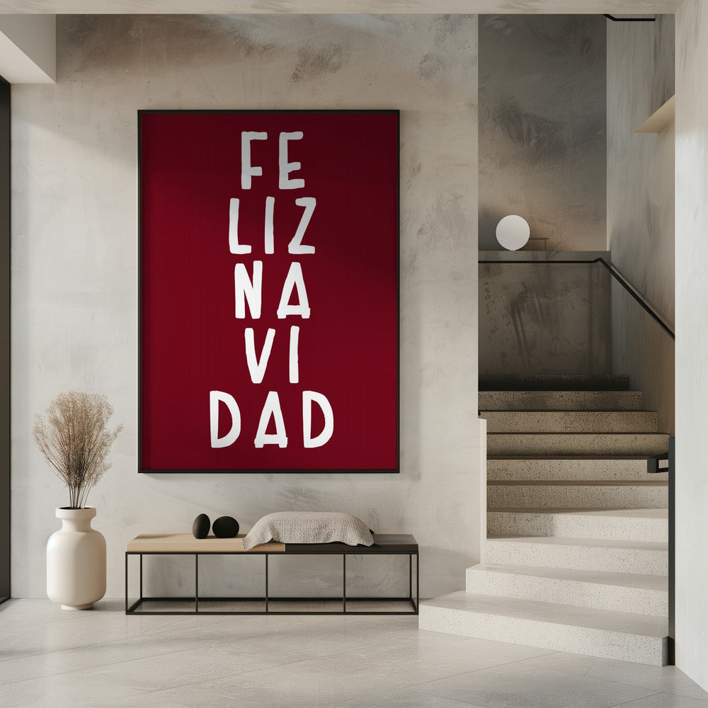 Wandkunst Simple Feliz Navidad Leinwandbild
